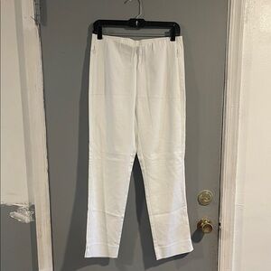 NWT J Jill Essential Cotton Stretch Pants White 6T Straight Leg‎ Pockets Career